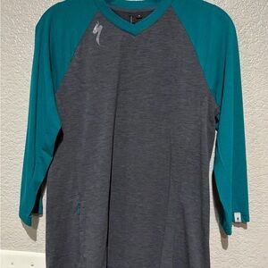 Specialized Teal and Gray Women's Jersey New with out tags size M
